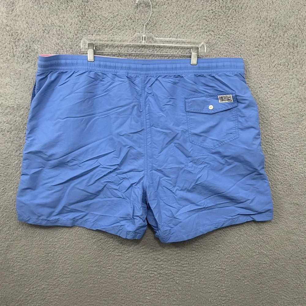 Polo‎ Ralph Lauren Shorts Mens 4XB Big Blue Swim Trunks Board Surf Pony Lined